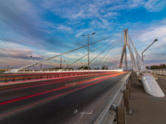 Światła przez Most Mazowieckiego